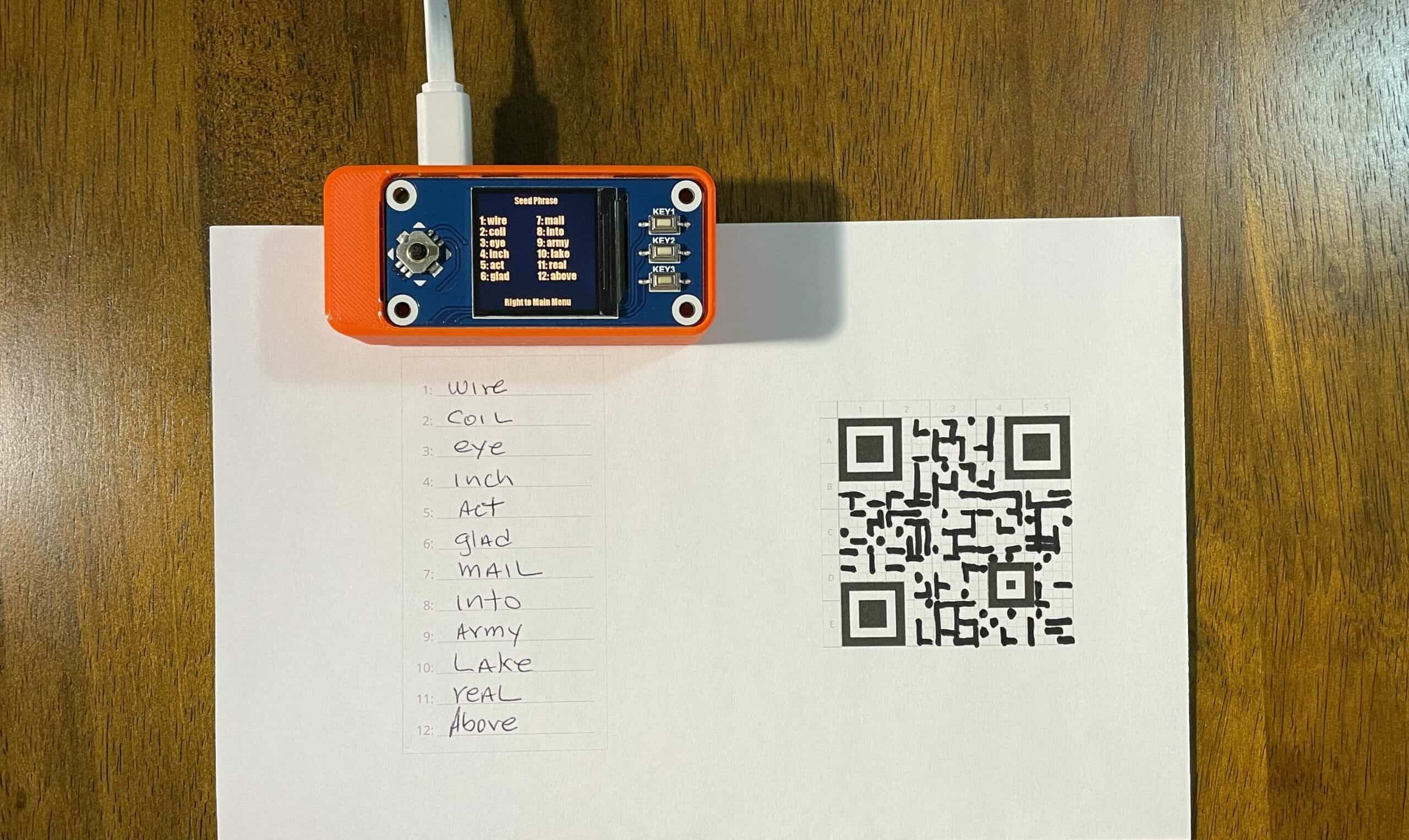 seedsigner seed and QR