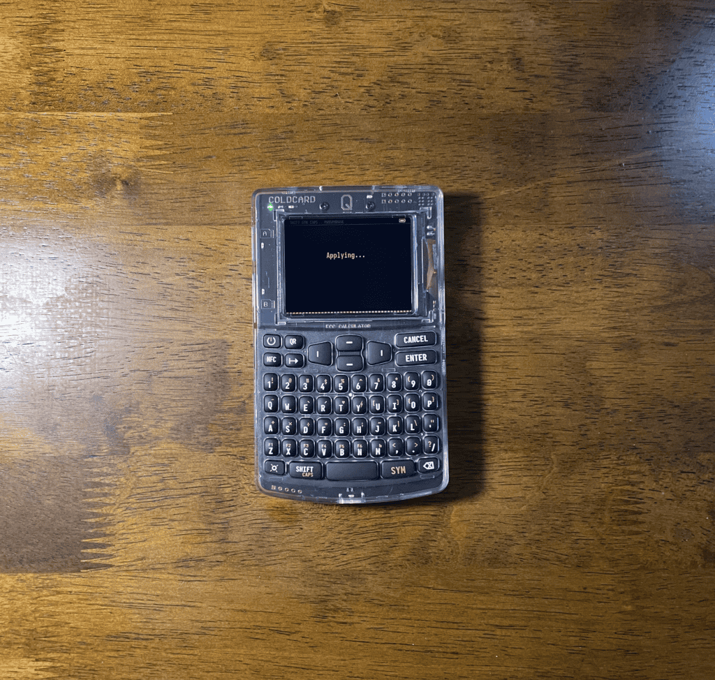 Once you have verified your seed words your Q will apply those and your wallet will be finally created.