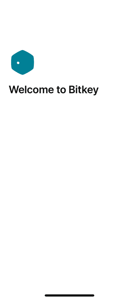 welcome to bitkey flash screen